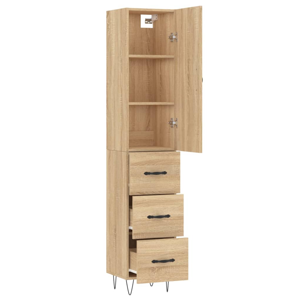 Buffet haut Chêne sonoma 34,5x34x180 cm Bois d'ingénierie - XIOS