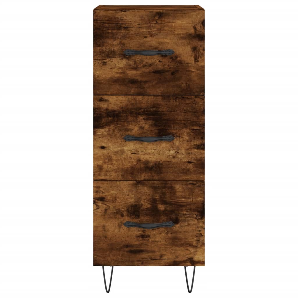 Buffet haut Chêne fumé 34,5x34x180 cm Bois d'ingénierie - XIOS