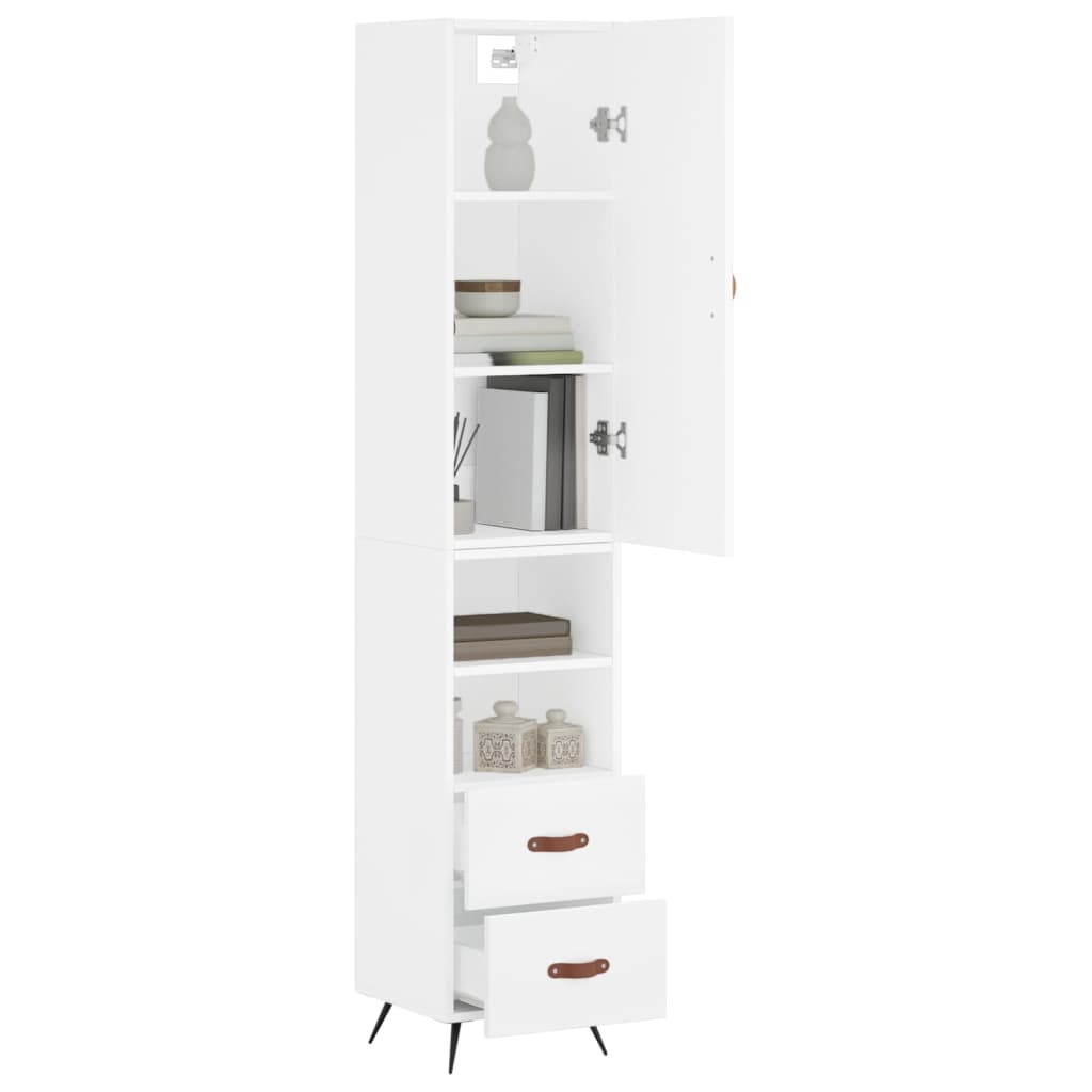 Buffet haut Blanc 34,5x34x180 cm Bois d'ingénierie - XIOS