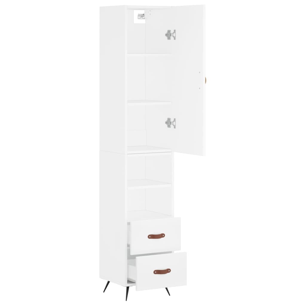 Buffet haut Blanc 34,5x34x180 cm Bois d'ingénierie - XIOS