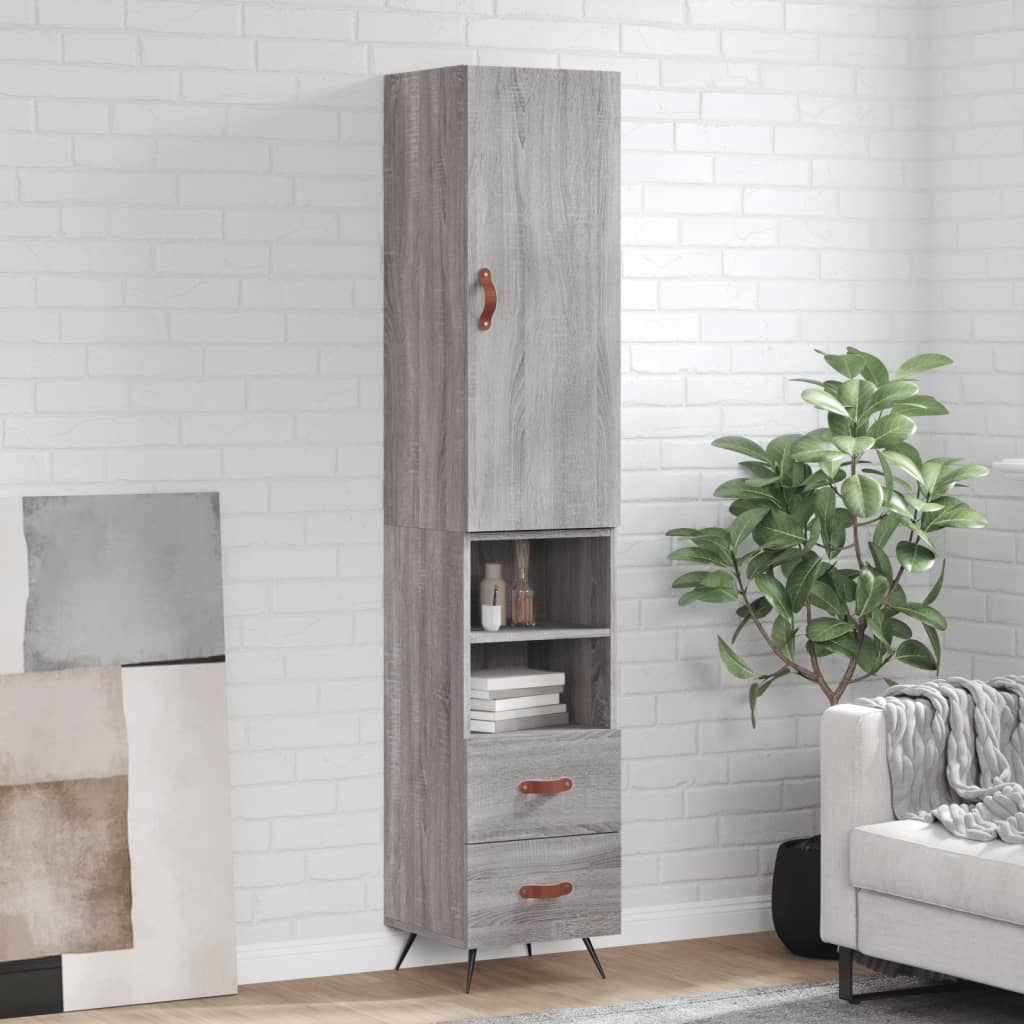 Buffet haut Sonoma gris 34,5x34x180 cm Bois d'ingénierie - XIOS