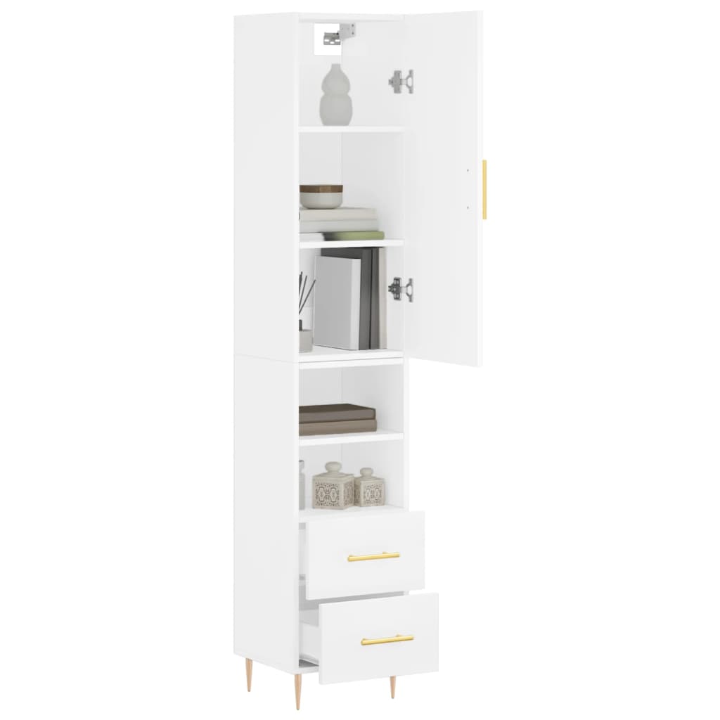 Buffet haut Blanc 34,5x34x180 cm Bois d'ingénierie - XIOS