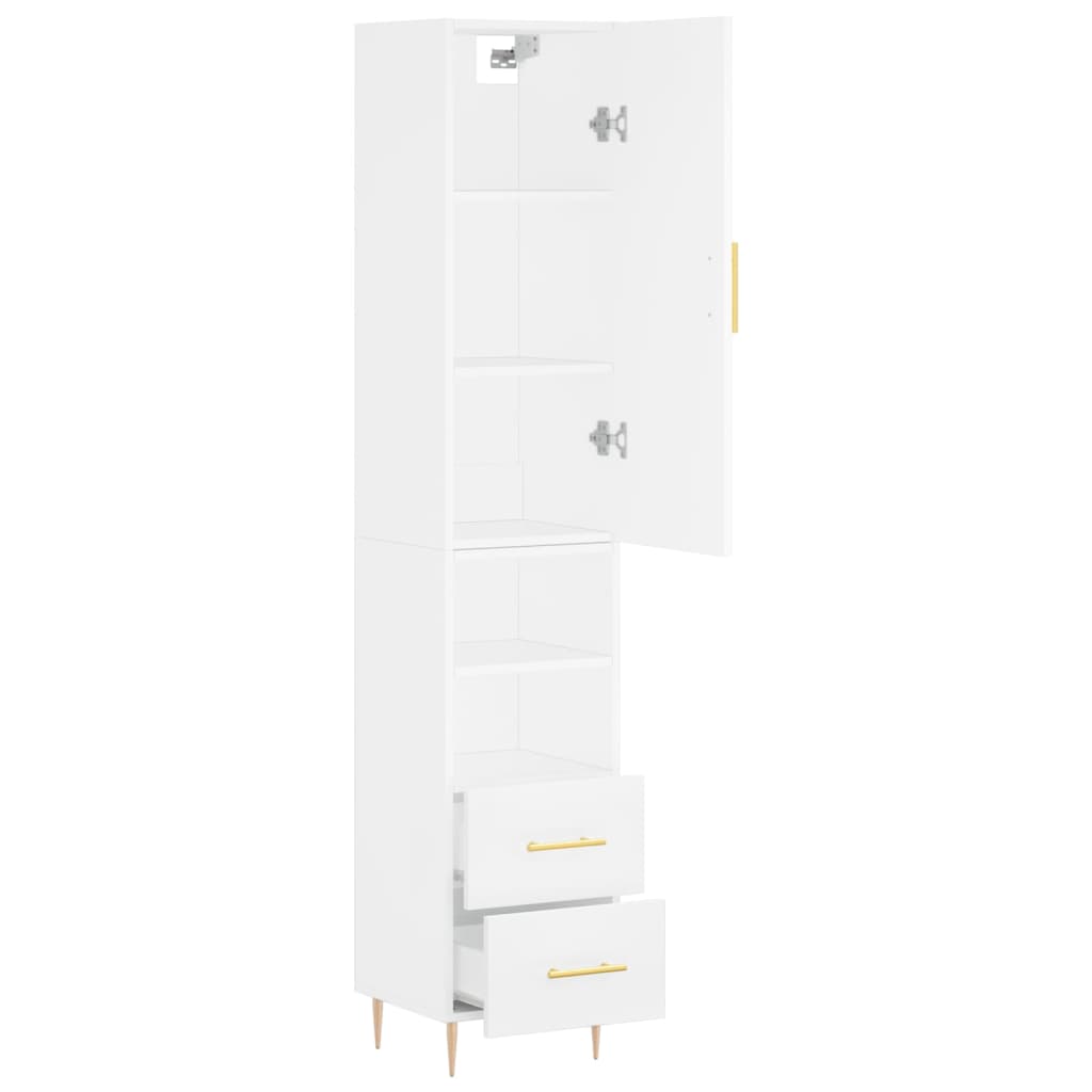 Buffet haut Blanc 34,5x34x180 cm Bois d'ingénierie - XIOS