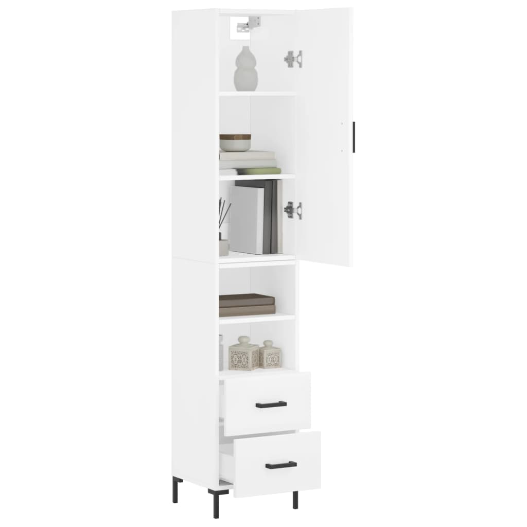 Buffet haut Blanc 34,5x34x180 cm Bois d'ingénierie - XIOS