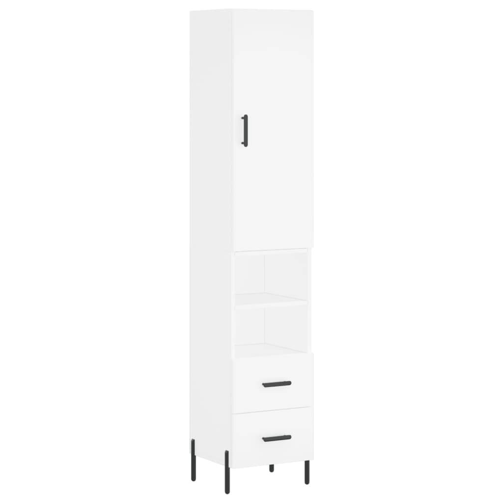 Buffet haut Blanc 34,5x34x180 cm Bois d'ingénierie - XIOS