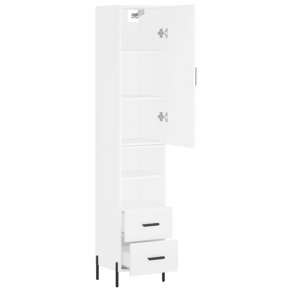 Buffet haut Blanc 34,5x34x180 cm Bois d'ingénierie - XIOS