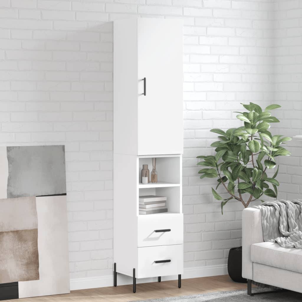 Buffet haut Blanc 34,5x34x180 cm Bois d'ingénierie - XIOS