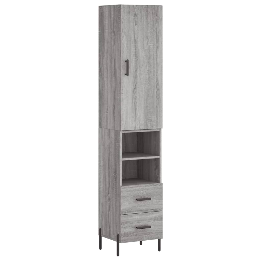 Buffet haut Sonoma gris 34,5x34x180 cm Bois d'ingénierie - XIOS