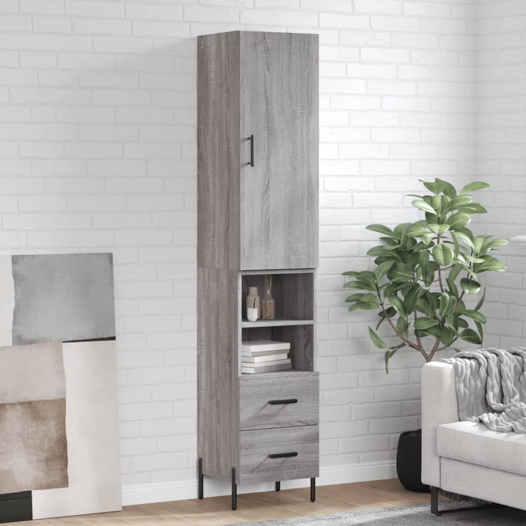 Buffet haut Sonoma gris 34,5x34x180 cm Bois d'ingénierie - XIOS