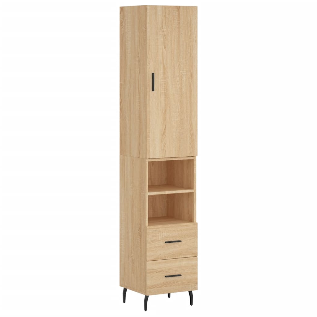 Buffet haut Chêne sonoma 34,5x34x180 cm Bois d'ingénierie - XIOS