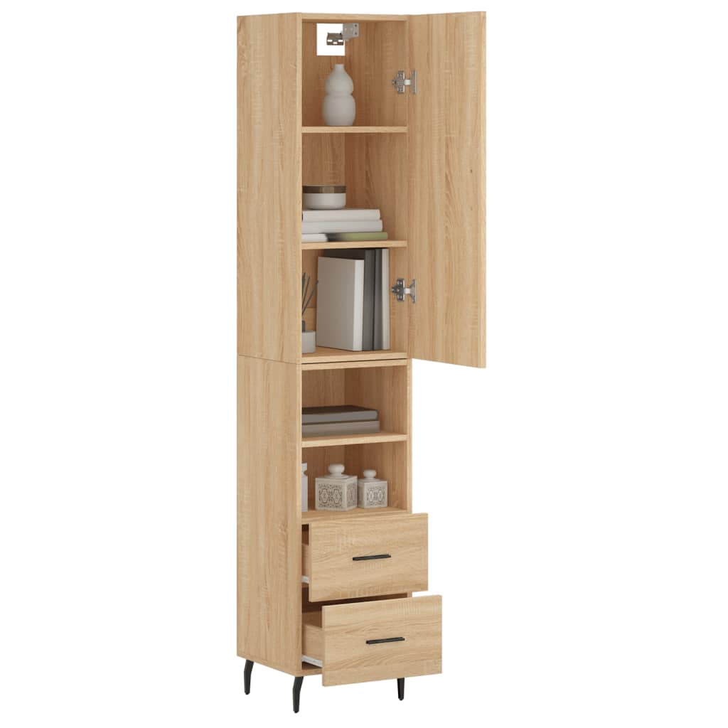 Buffet haut Chêne sonoma 34,5x34x180 cm Bois d'ingénierie - XIOS