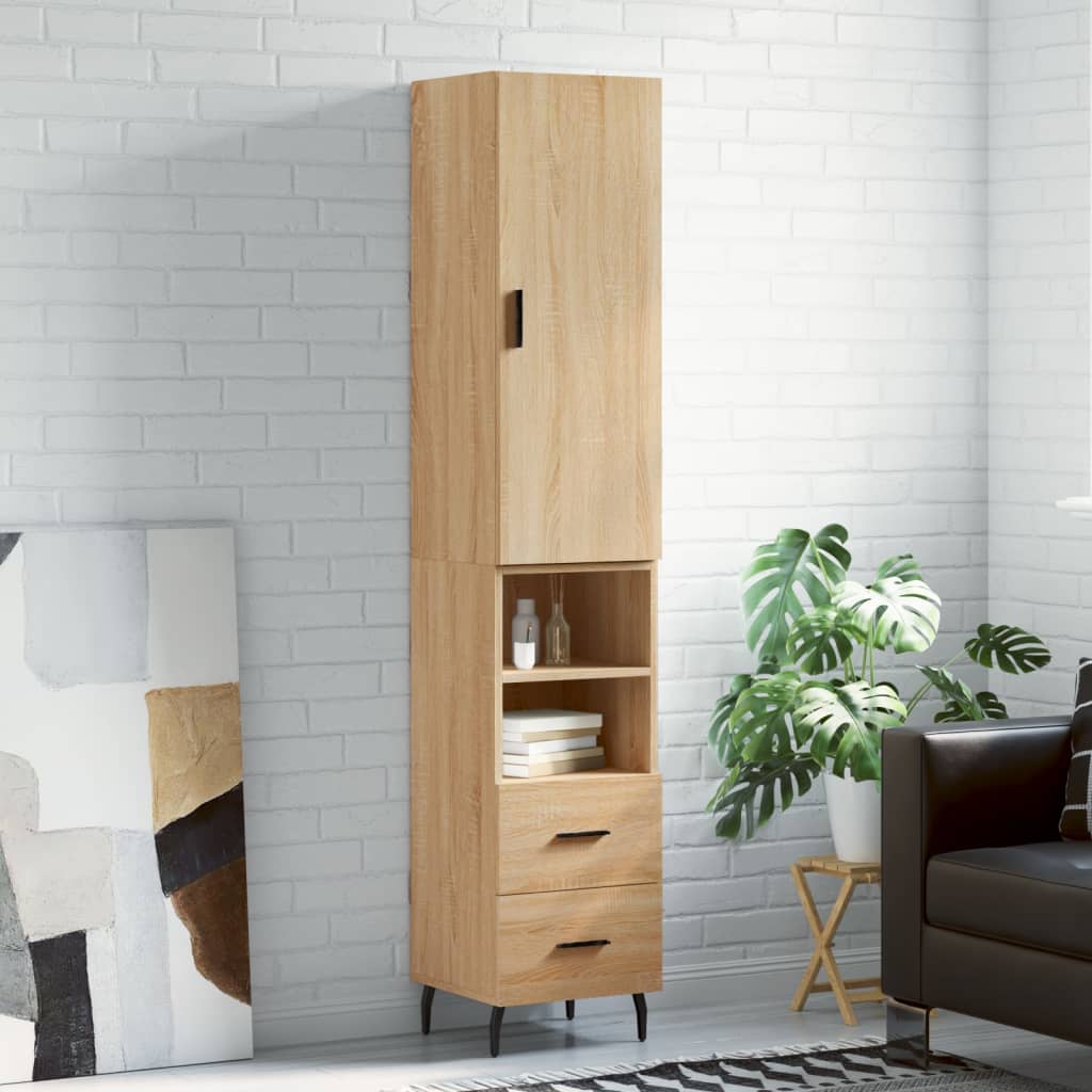 Buffet haut Chêne sonoma 34,5x34x180 cm Bois d'ingénierie - XIOS