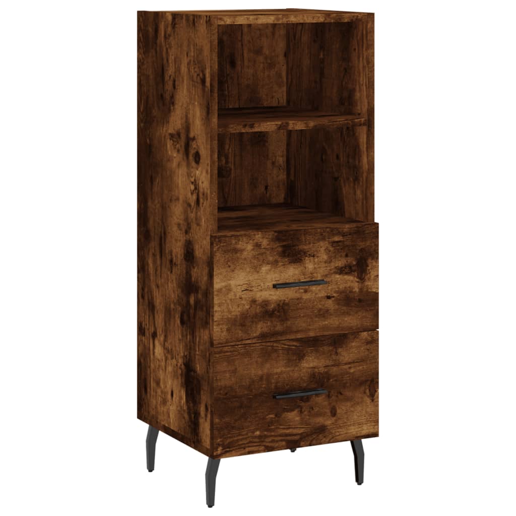 Buffet haut Chêne fumé 34,5x34x180 cm Bois d'ingénierie Buffets & bahuts vidaXL