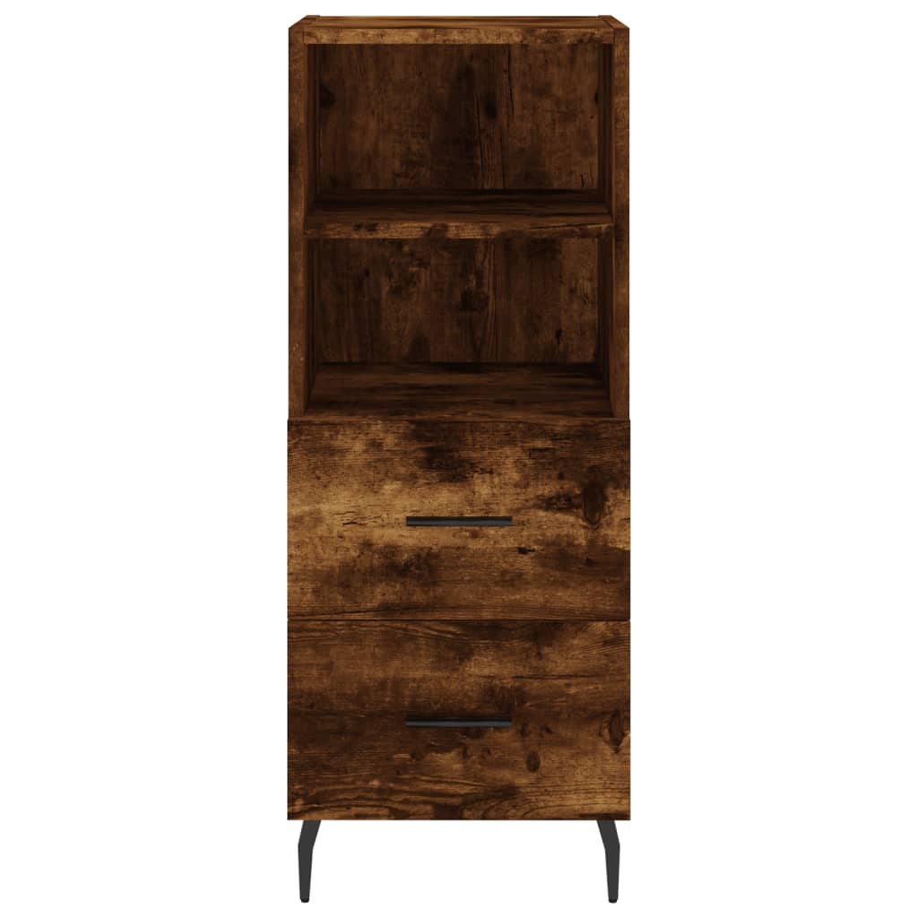 Buffet haut Chêne fumé 34,5x34x180 cm Bois d'ingénierie Buffets & bahuts vidaXL