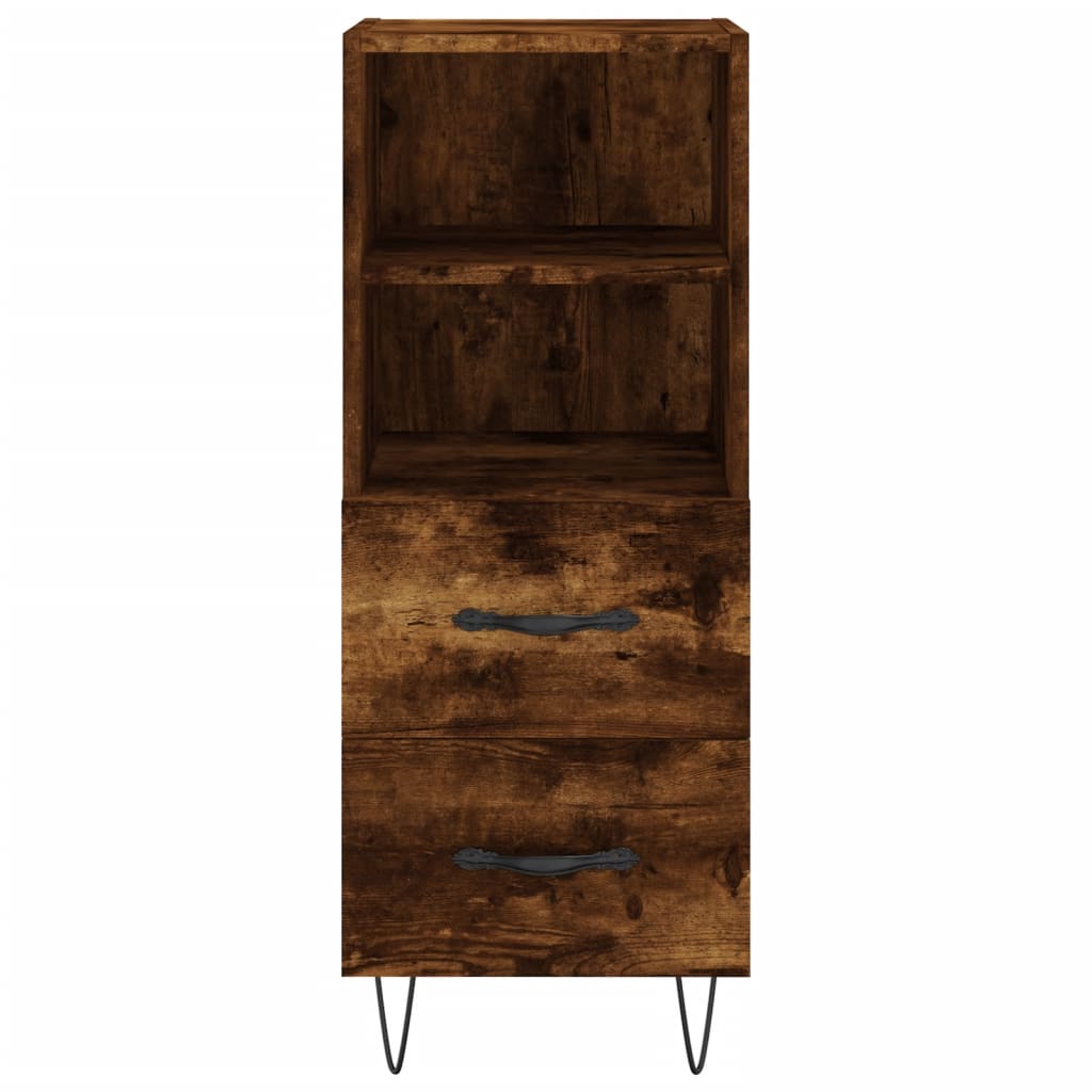 Buffet haut Chêne fumé 34,5x34x180 cm Bois d'ingénierie - XIOS