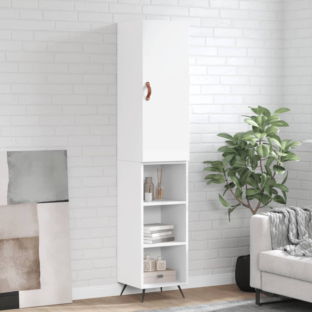 Buffet haut Blanc 34,5x34x180 cm Bois d'ingénierie - XIOS