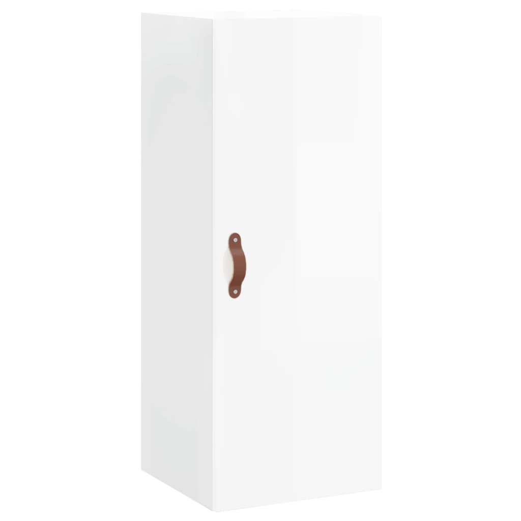 Buffet haut Blanc brillant 34,5x34x180 cm Bois d'ingénierie - XIOS