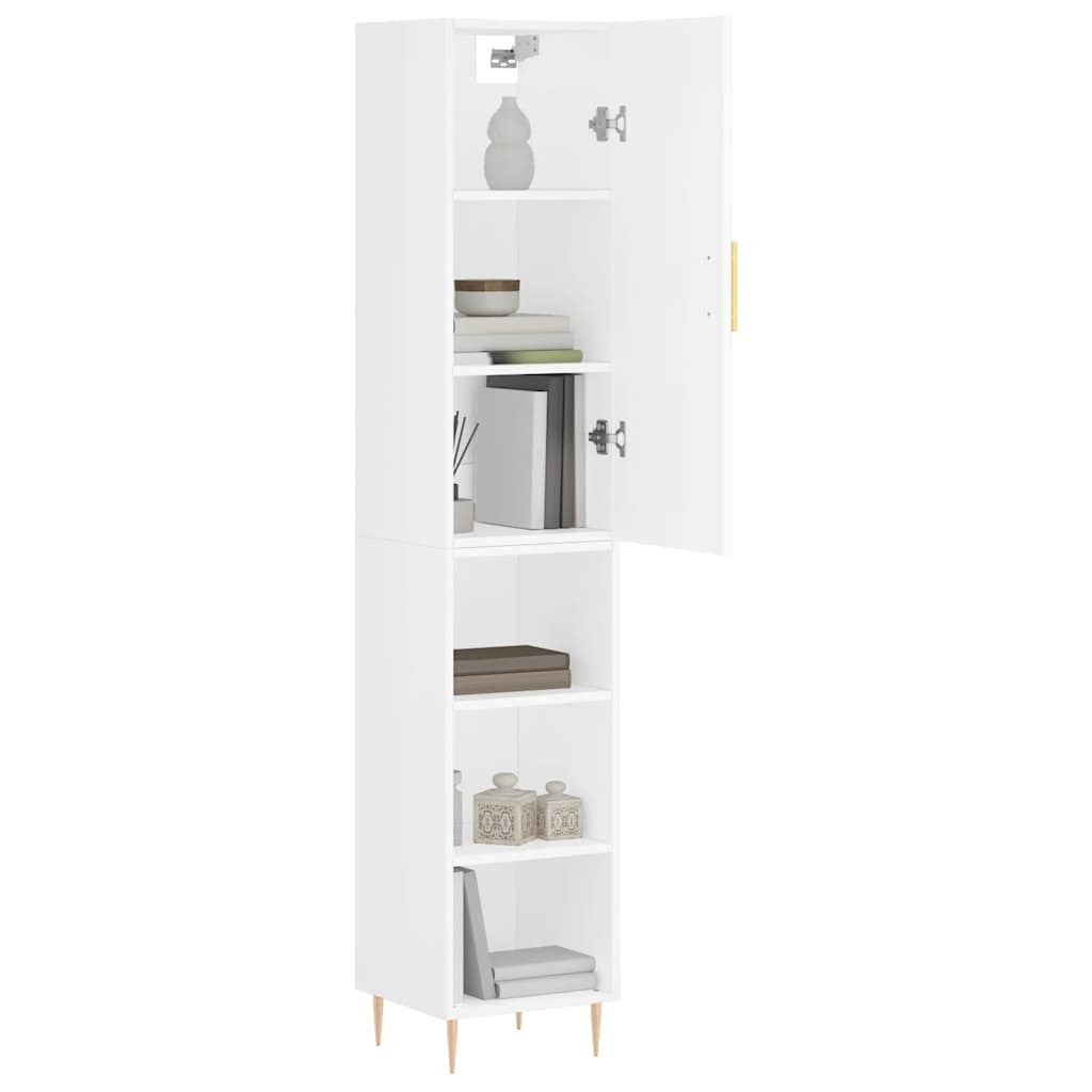Buffet haut Blanc 34,5x34x180 cm Bois d'ingénierie - XIOS