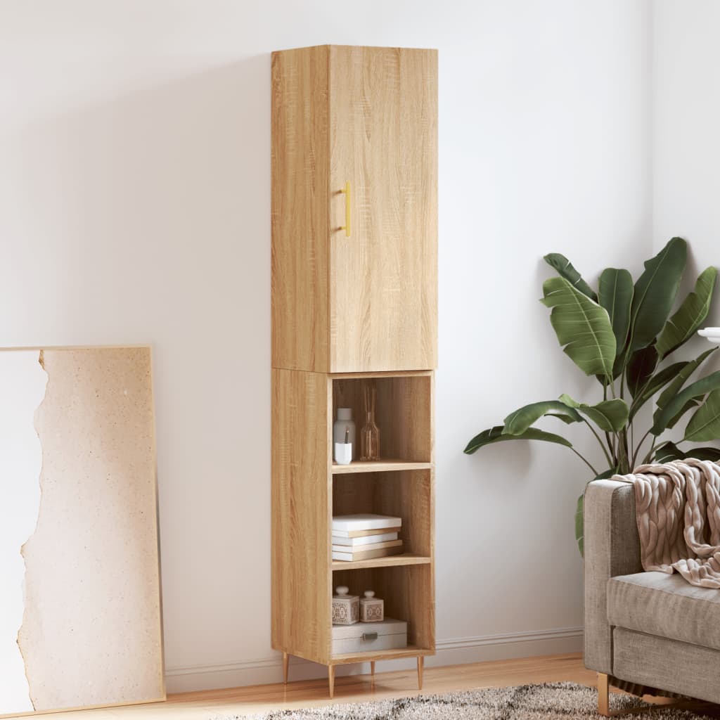 Buffet haut Chêne sonoma 34,5x34x180 cm Bois d'ingénierie - XIOS
