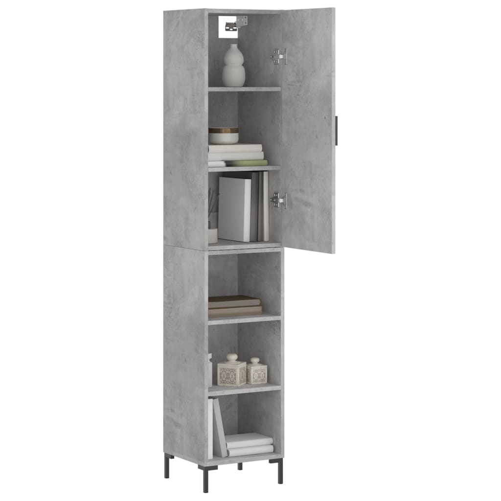 Buffet haut Gris béton 34,5x34x180 cm Bois d'ingénierie - XIOS
