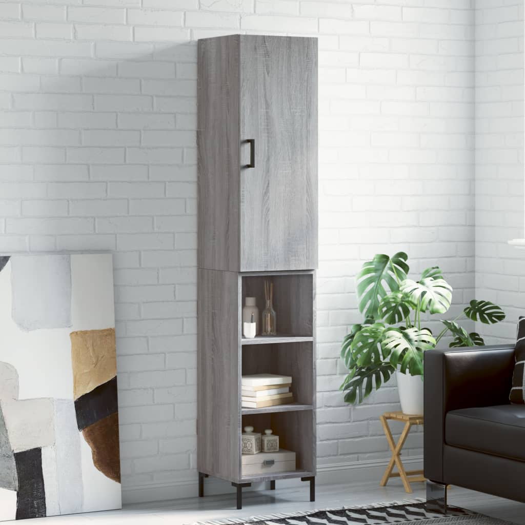 Buffet haut Sonoma gris 34,5x34x180 cm Bois d'ingénierie - XIOS