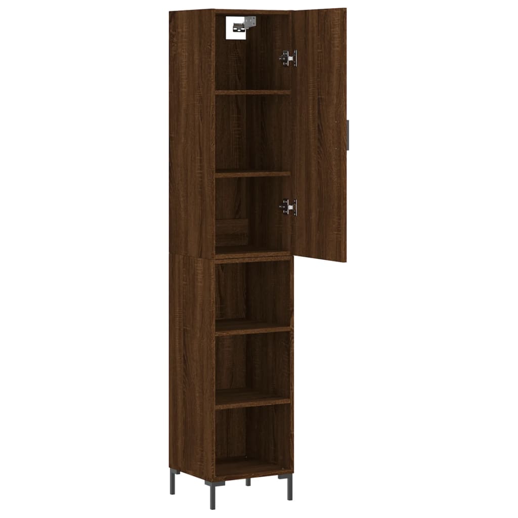 Buffet haut Chêne marron 34,5x34x180 cm Bois d'ingénierie - XIOS