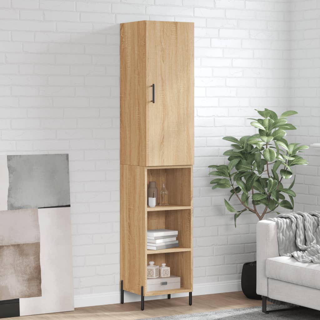 Buffet haut Chêne sonoma 34,5x34x180 cm Bois d'ingénierie - XIOS