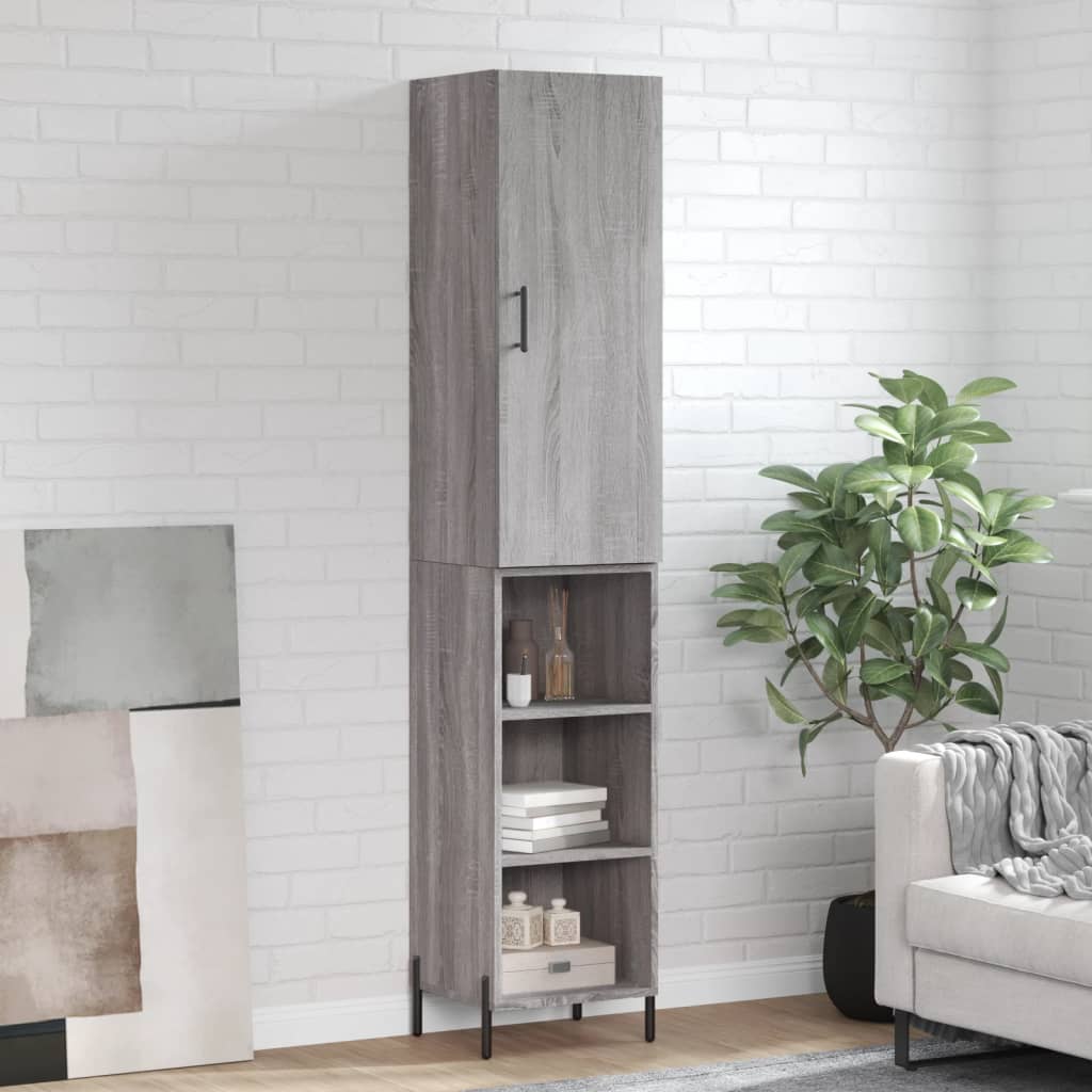 Buffet haut Sonoma gris 34,5x34x180 cm Bois d'ingénierie - XIOS