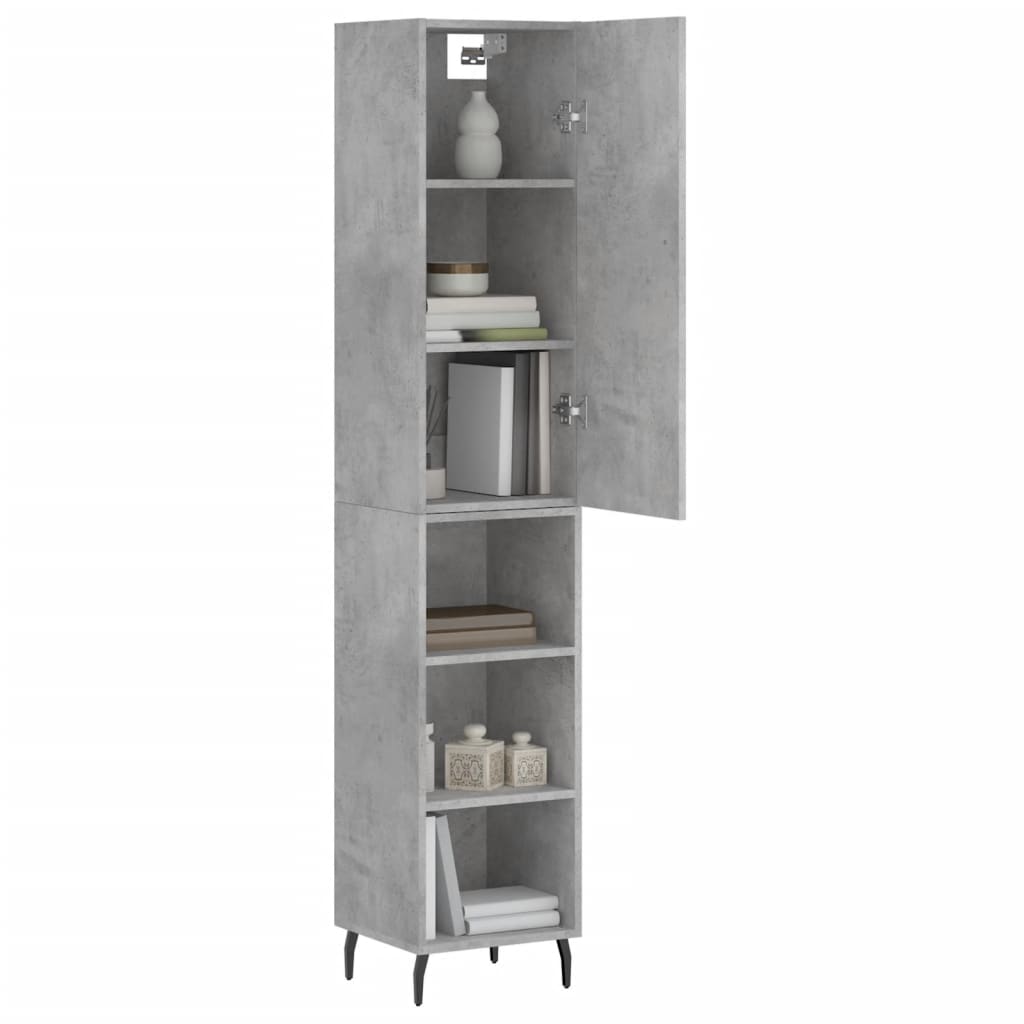 Buffet haut Gris béton 34,5x34x180 cm Bois d'ingénierie - XIOS