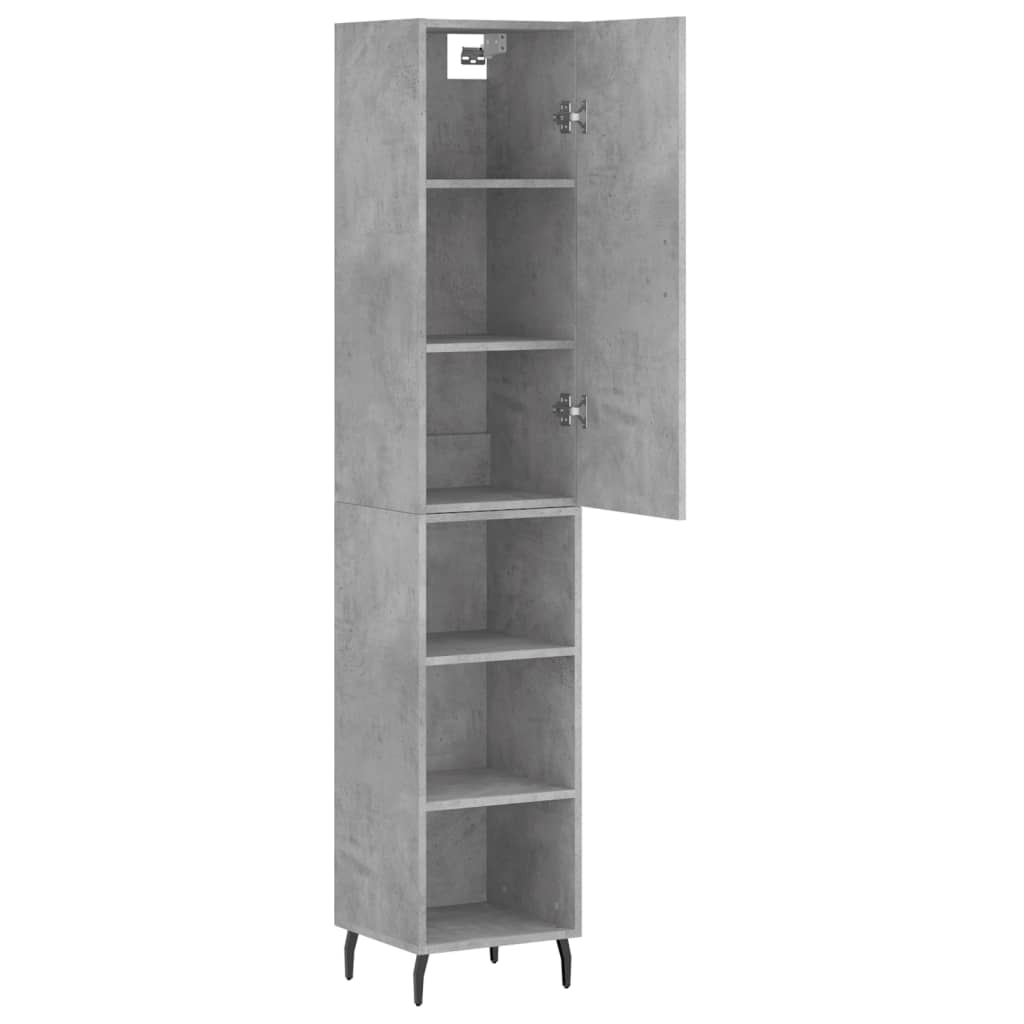Buffet haut Gris béton 34,5x34x180 cm Bois d'ingénierie - XIOS