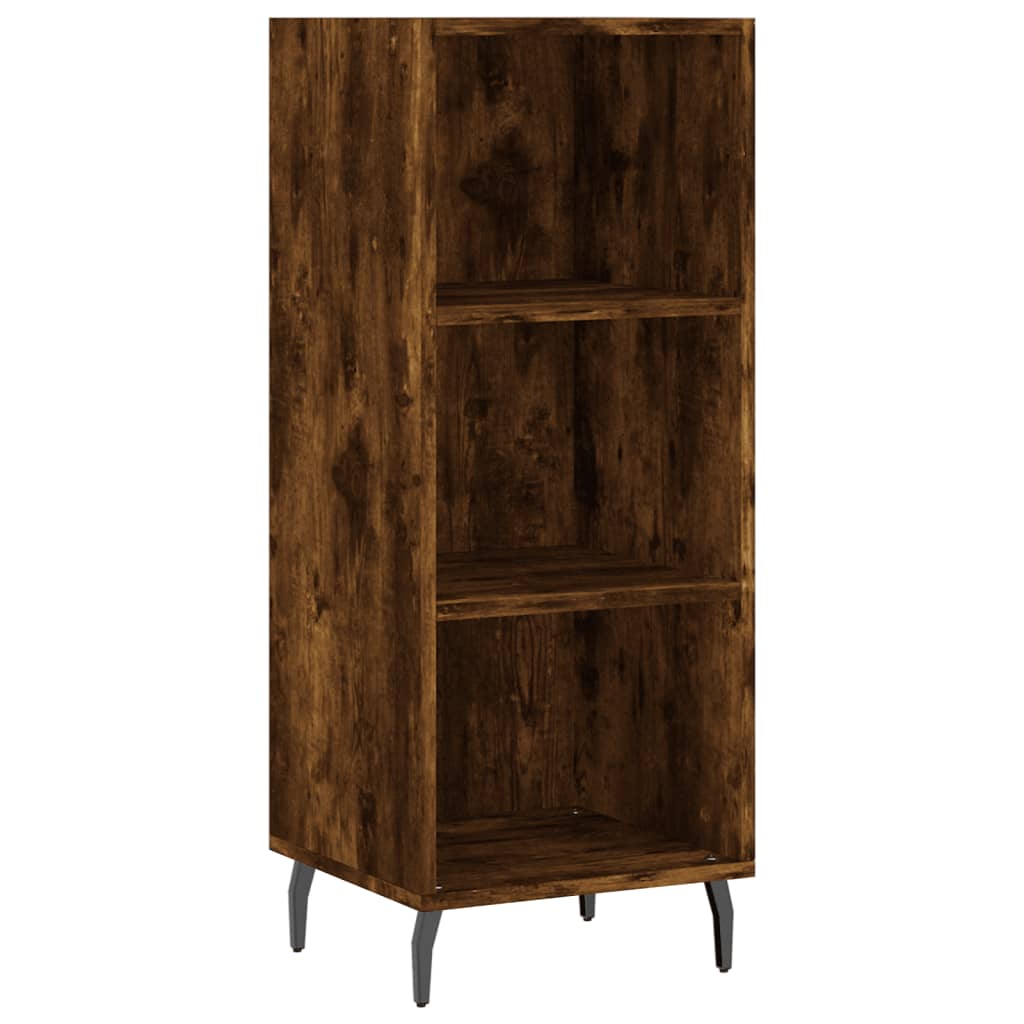 Buffet haut Chêne fumé 34,5x34x180 cm Bois d'ingénierie Buffets & bahuts vidaXL