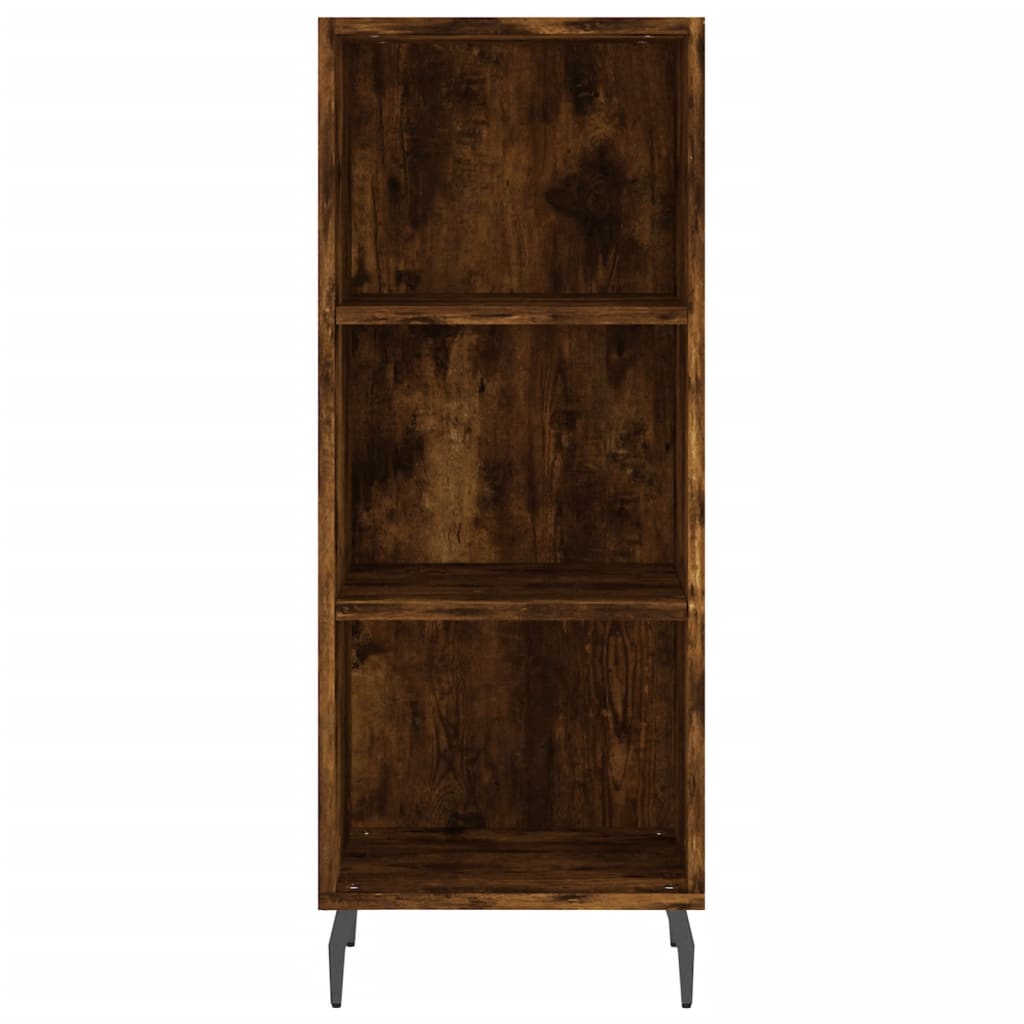 Buffet haut Chêne fumé 34,5x34x180 cm Bois d'ingénierie Buffets & bahuts vidaXL