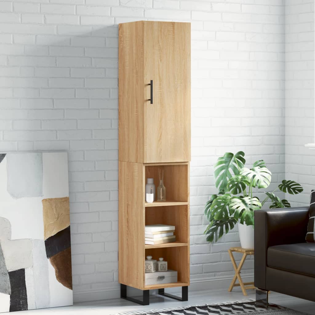 Buffet haut Chêne sonoma 34,5x34x180 cm Bois d'ingénierie - XIOS