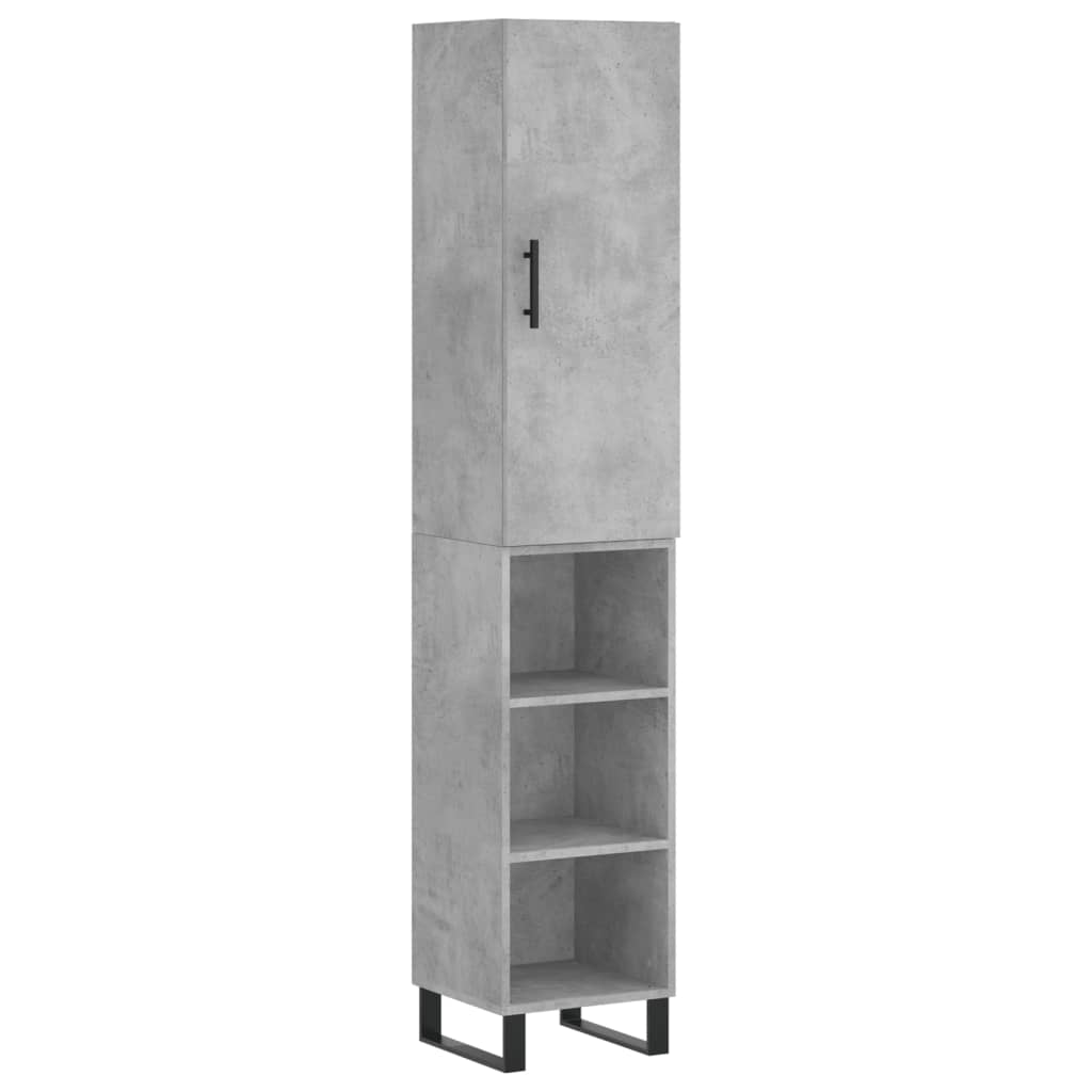 Buffet haut Gris béton 34,5x34x180 cm Bois d'ingénierie - XIOS
