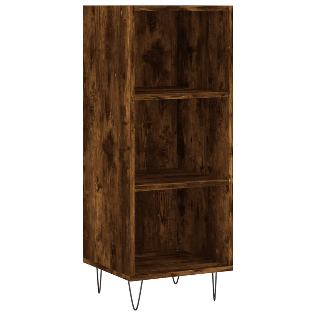 Buffet haut Chêne fumé 34,5x34x180 cm Bois d'ingénierie - XIOS