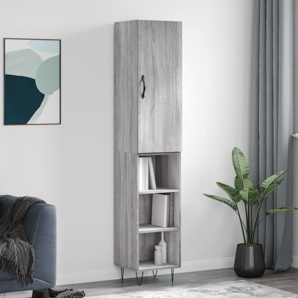 Buffet haut Sonoma gris 34,5x34x180 cm Bois d'ingénierie - XIOS