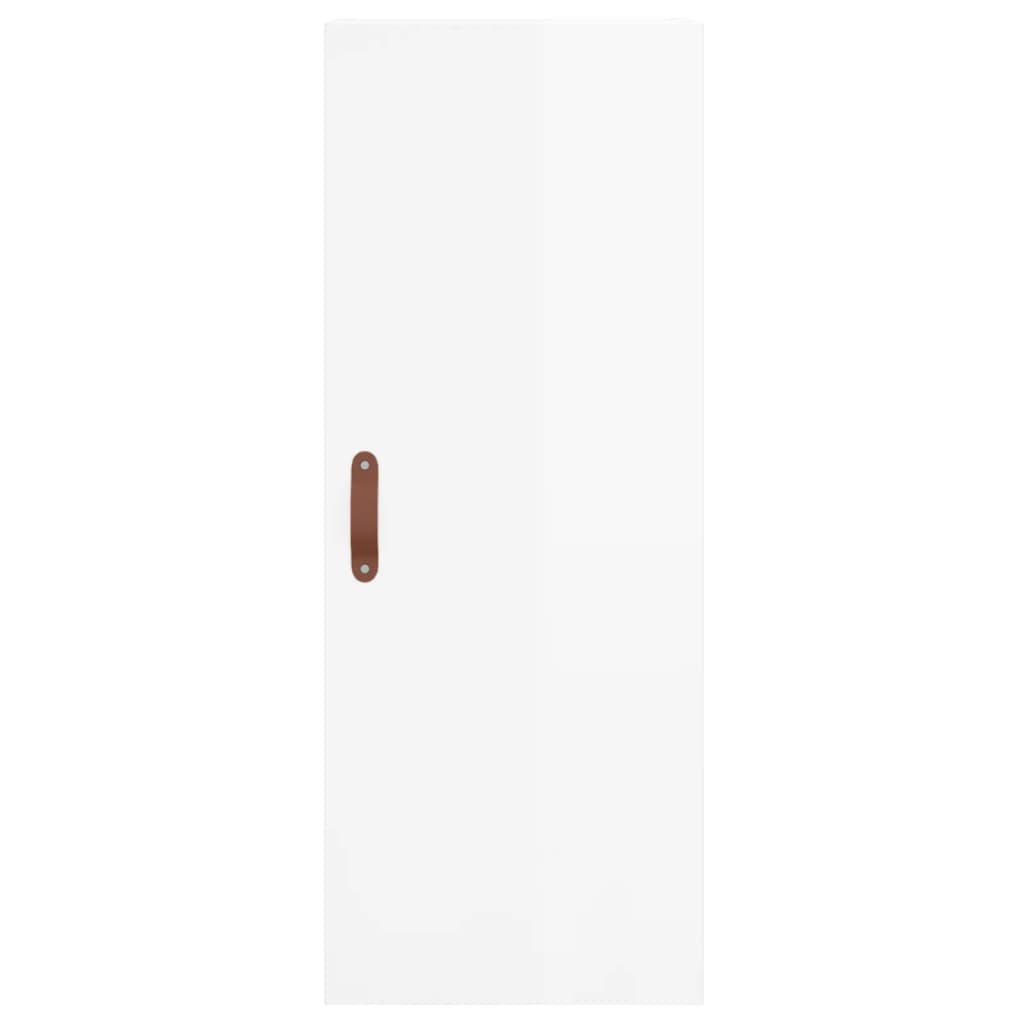 Buffet haut Blanc brillant 34,5x34x180 cm Bois d'ingénierie - XIOS