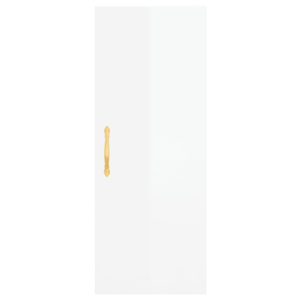 Buffet haut Blanc brillant 34,5x34x180 cm Bois d'ingénierie - XIOS
