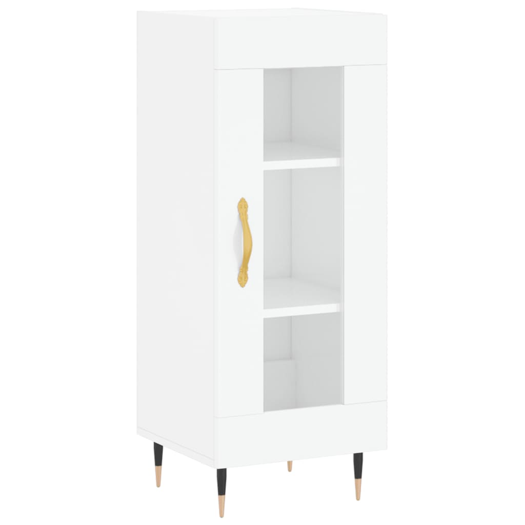 Buffet haut Blanc brillant 34,5x34x180 cm Bois d'ingénierie - XIOS