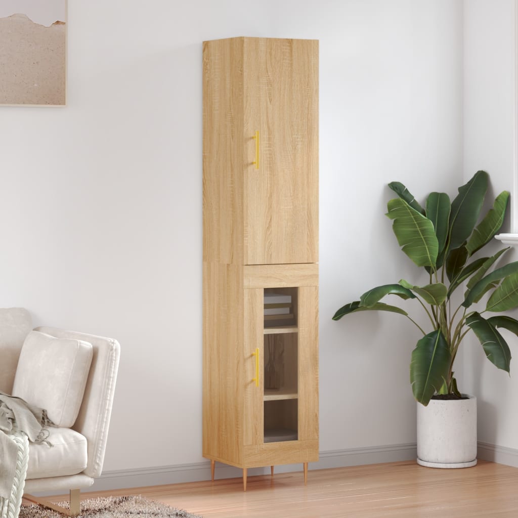 Buffet haut Chêne sonoma 34,5x34x180 cm Bois d'ingénierie - XIOS