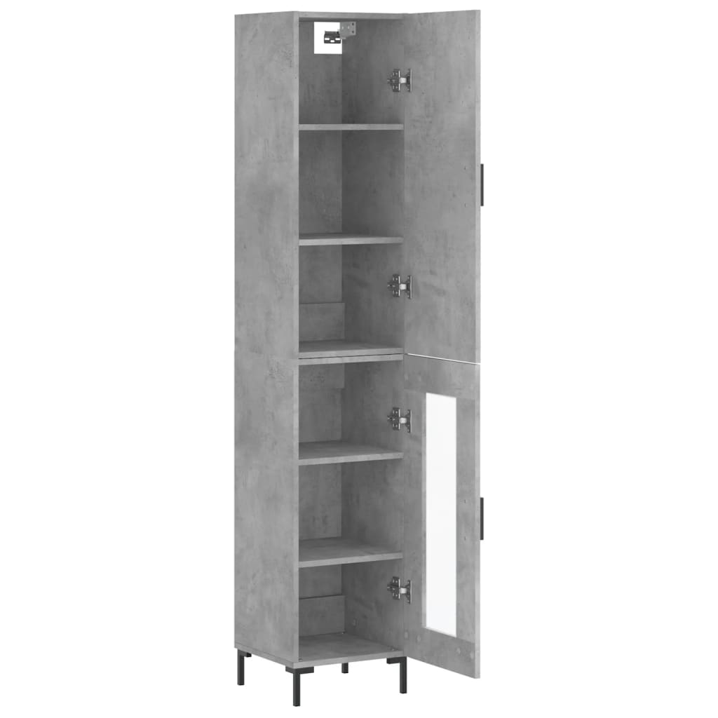 Buffet haut Gris béton 34,5x34x180 cm Bois d'ingénierie Buffets & bahuts vidaXL