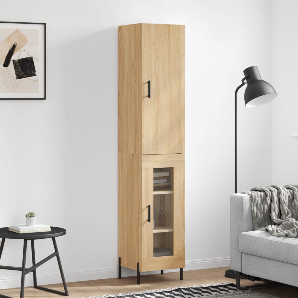 Buffet haut Chêne sonoma 34,5x34x180 cm Bois d'ingénierie - XIOS