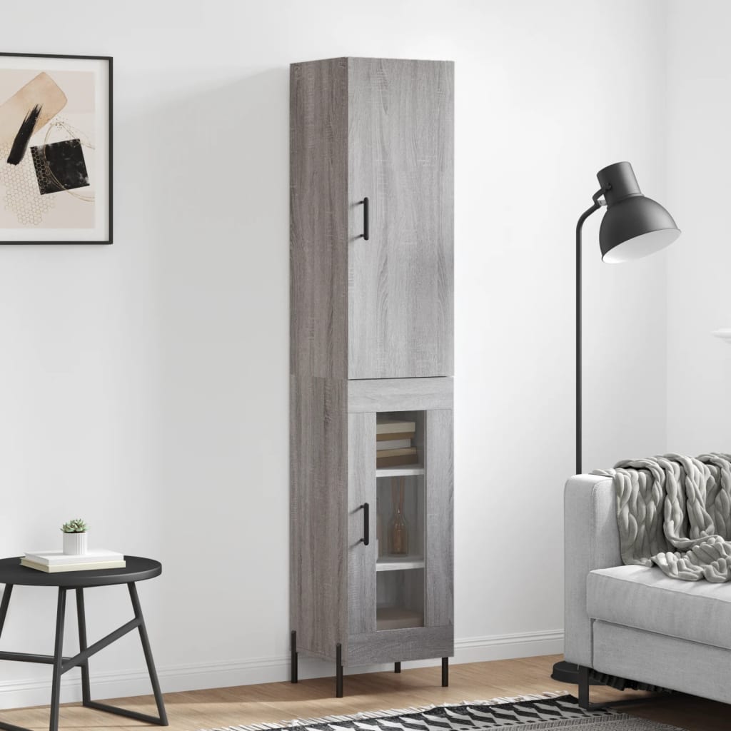 Buffet haut Sonoma gris 34,5x34x180 cm Bois d'ingénierie - XIOS