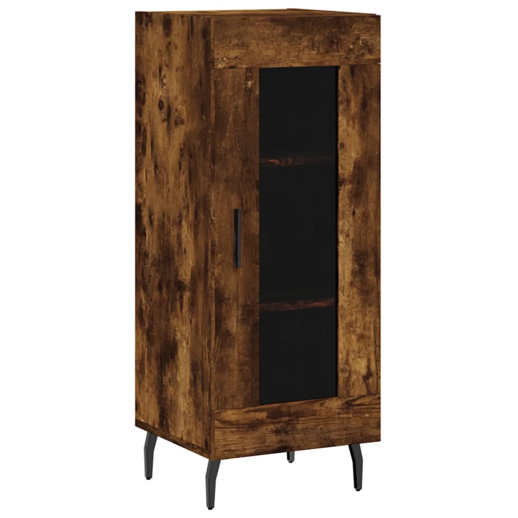 Buffet haut Chêne fumé 34,5x34x180 cm Bois d'ingénierie Buffets & bahuts vidaXL