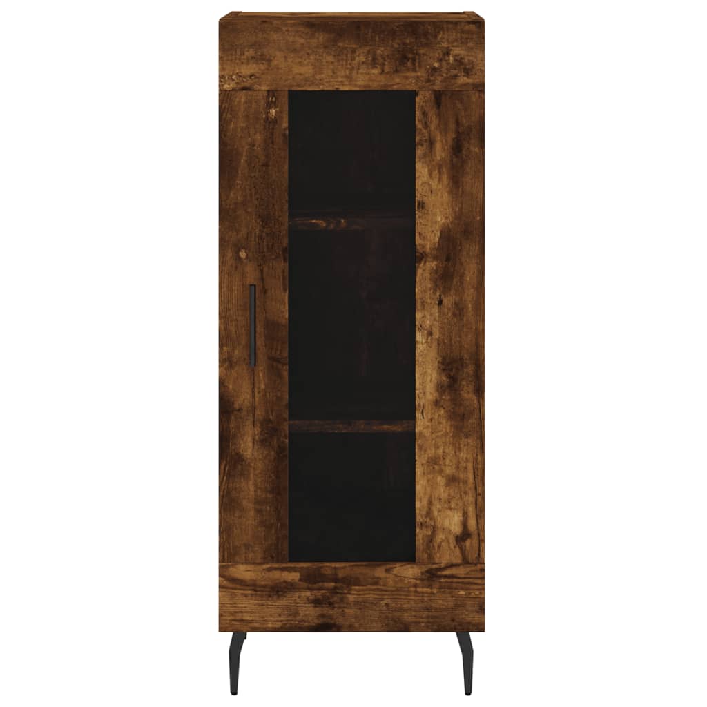 Buffet haut Chêne fumé 34,5x34x180 cm Bois d'ingénierie Buffets & bahuts vidaXL