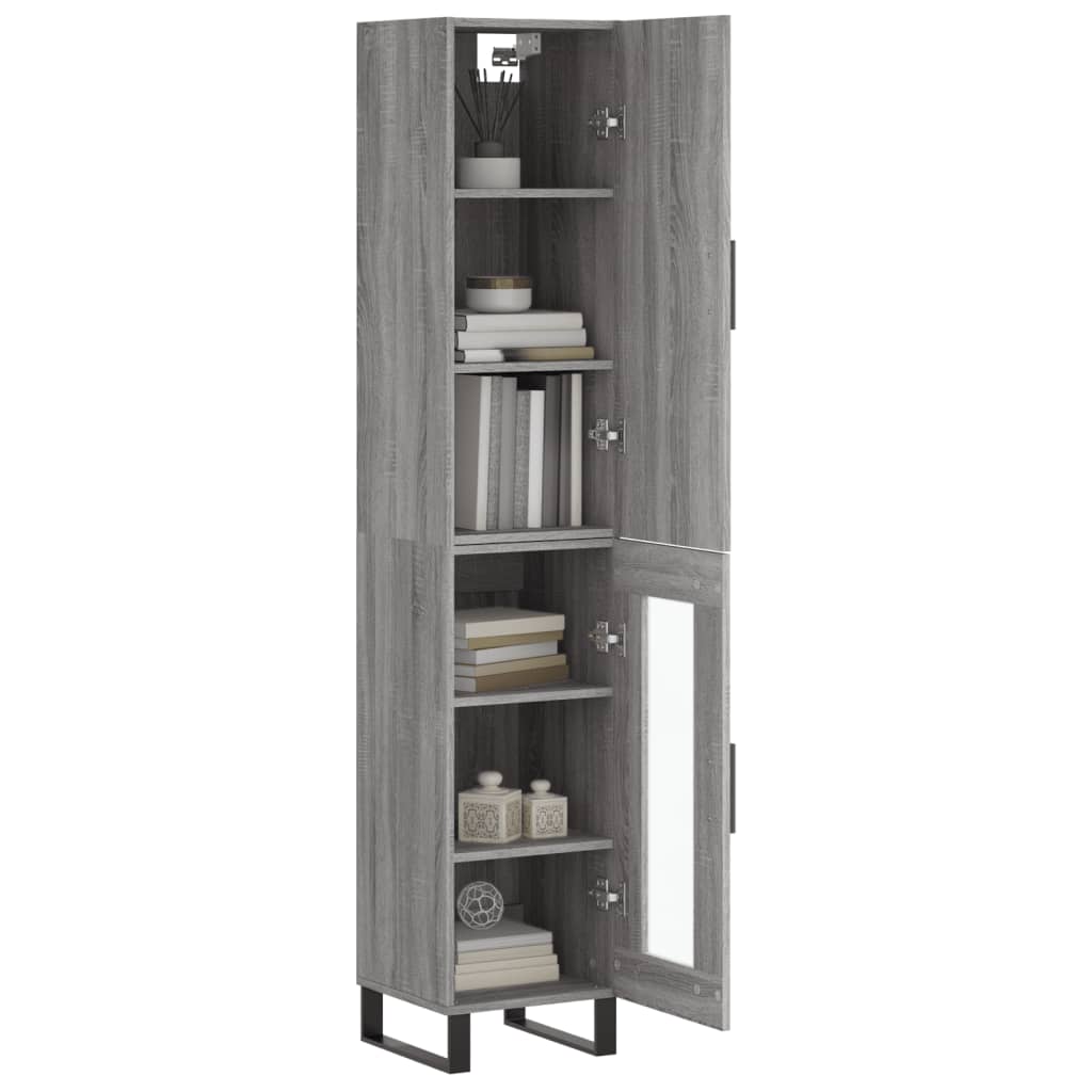 Buffet haut Sonoma gris 34,5x34x180 cm Bois d'ingénierie - XIOS