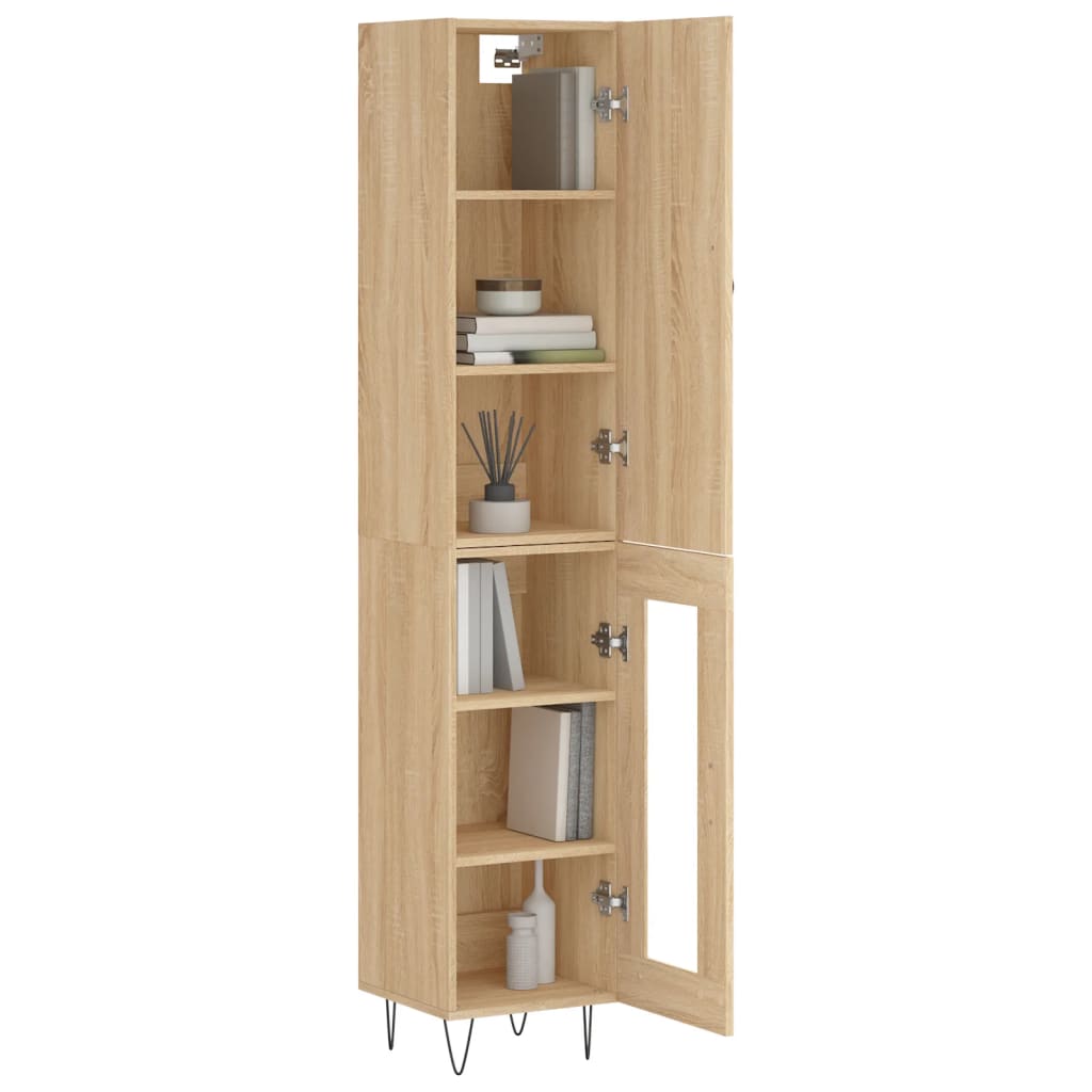Buffet haut Chêne sonoma 34,5x34x180 cm Bois d'ingénierie - XIOS