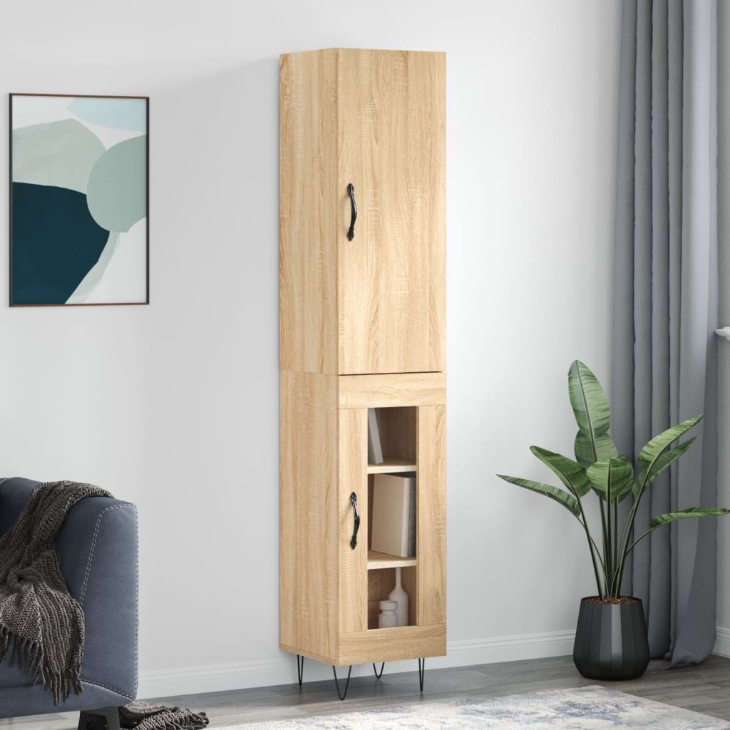 Buffet haut Chêne sonoma 34,5x34x180 cm Bois d'ingénierie - XIOS