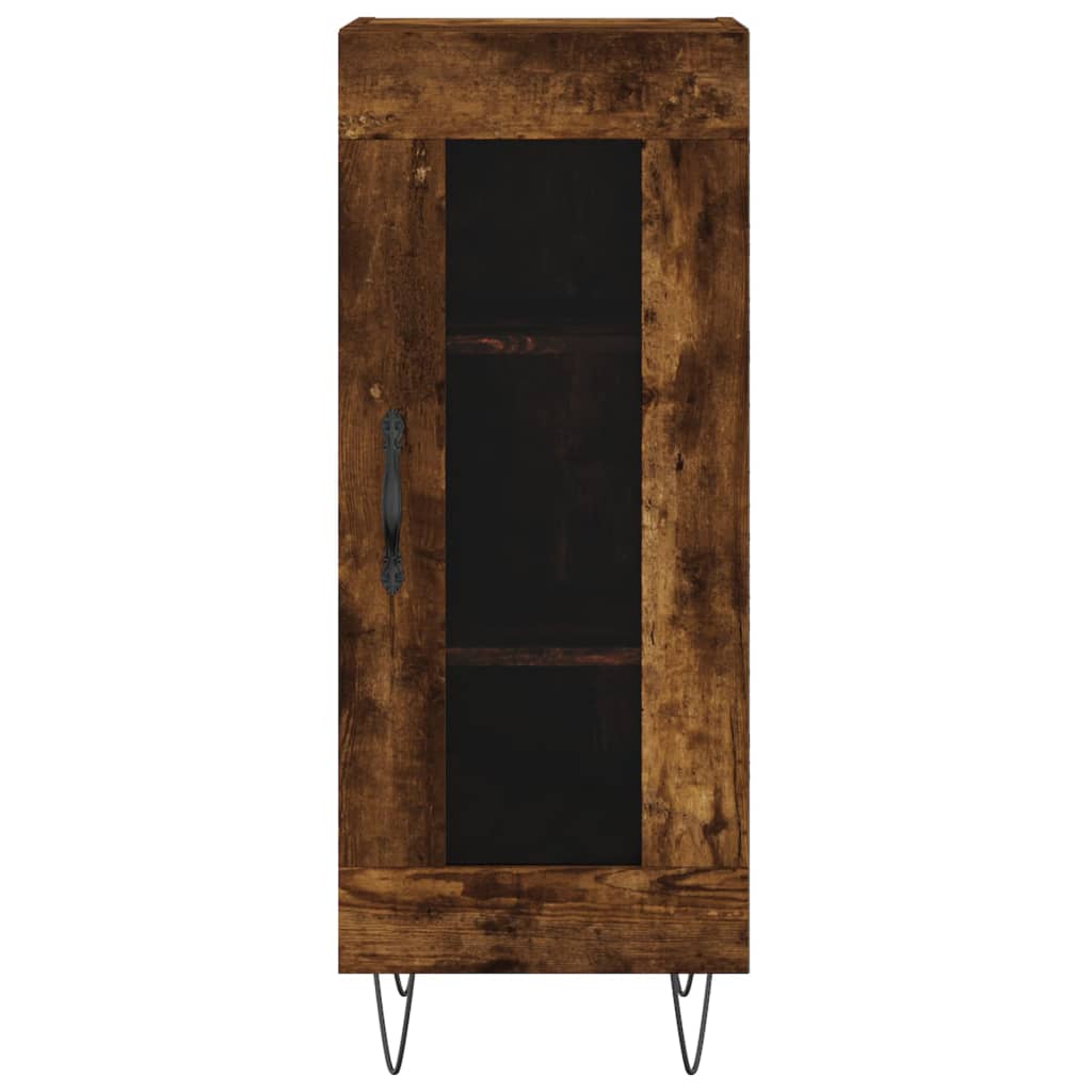 Buffet haut Chêne fumé 34,5x34x180 cm Bois d'ingénierie - XIOS