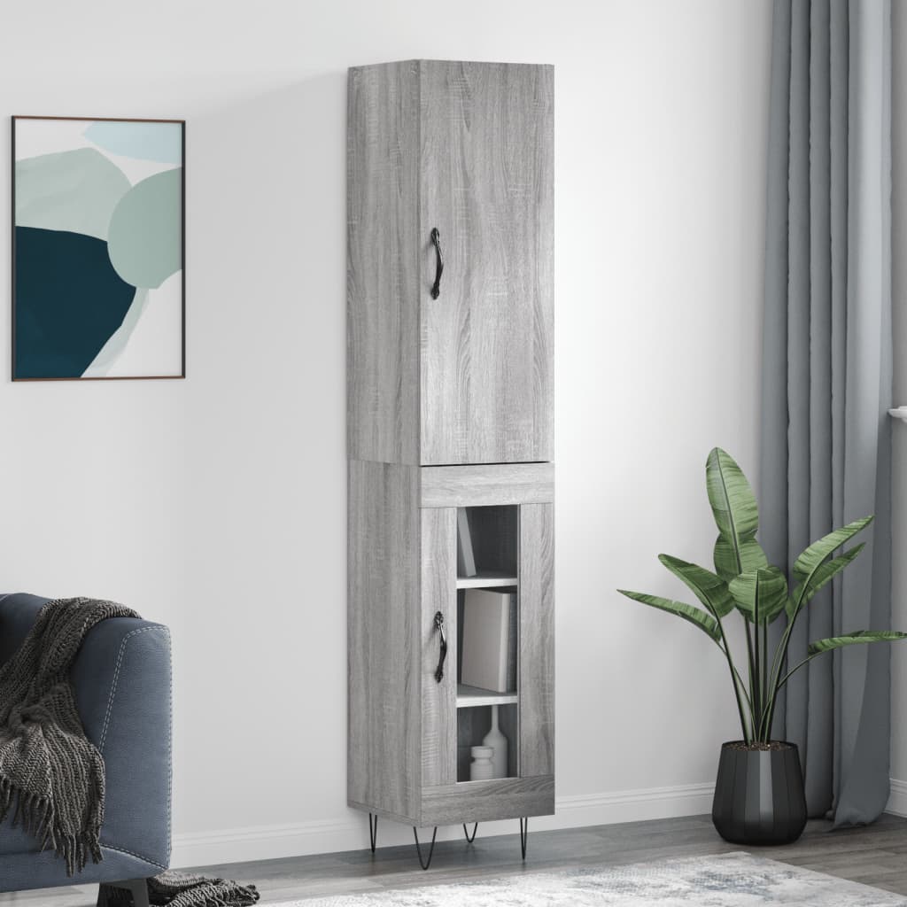 Buffet haut Sonoma gris 34,5x34x180 cm Bois d'ingénierie - XIOS